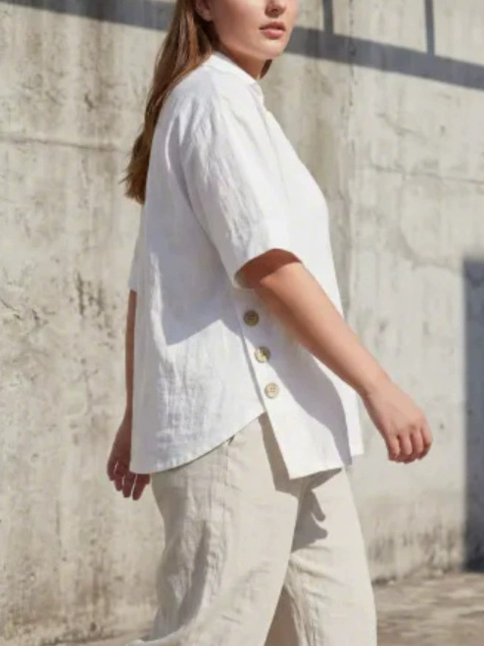 ZARA Summer Lyocell Cooling Short Sleeve Chinese Style Old Money Collared Shirt